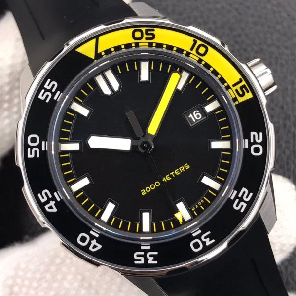 

aaa 3a quality band watches 42mm men sapphire glass rubber with gift box automatic mechanical jason007 watch 1, Slivery;brown