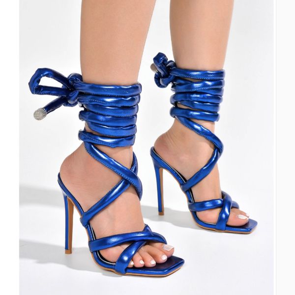 

2023 summer new street style ankle strap sandals women spicy girl fashion leisure high heel elegant designer shoes size 43, Black