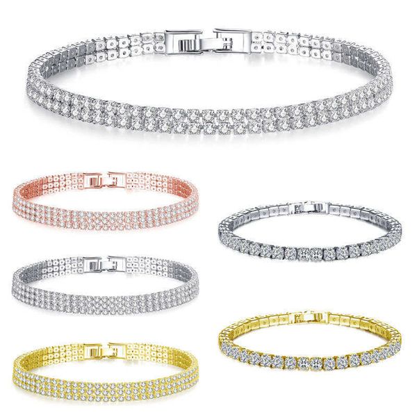 

fashion colorful crystal diamond clasp chain bracelet jewelry women tennis wholesale ns810242, Silver