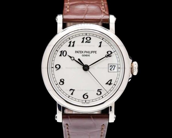 

classical p luxury a elegant t ultra thin e 38mm*10mm k wrist watches new 5153 automatic white gold dhce 3k cal.324 high-end quality iced ou, Slivery;brown