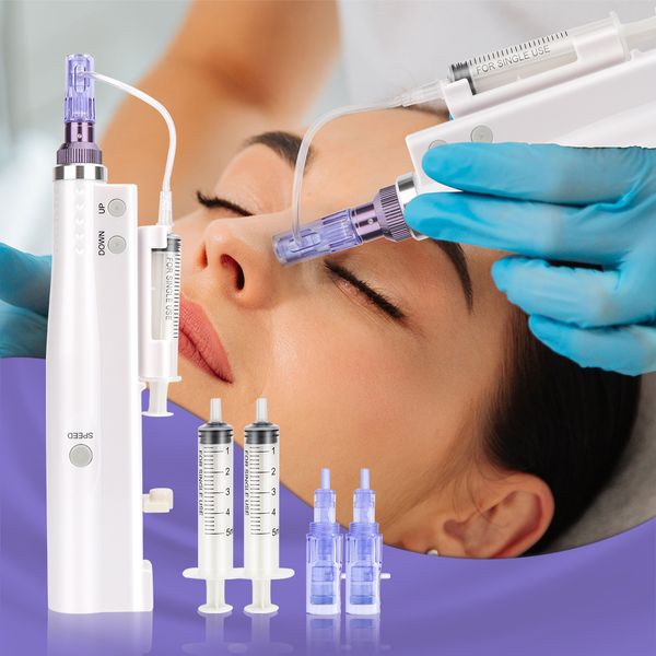 

microneedle pen derma pen led 5 speed auto microneedling mts mesotherapy skin care dermapen micro cartridge