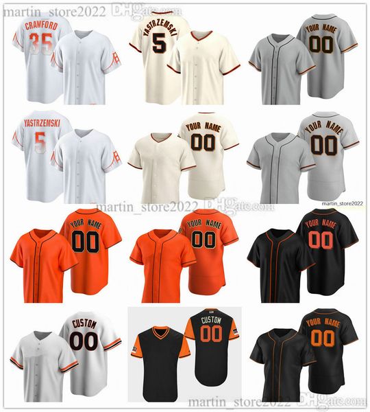 

baseball jersey 35 brandon crawford 5 mike yastrzemski 23 joc pederson 8 michael conforto 52 sean manaea 28 buster posey 9 matt williams 22, Blue;black