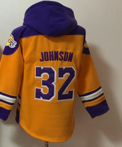 

los angeles #32 magic johnson fans hoodie american basketball pullover, Black