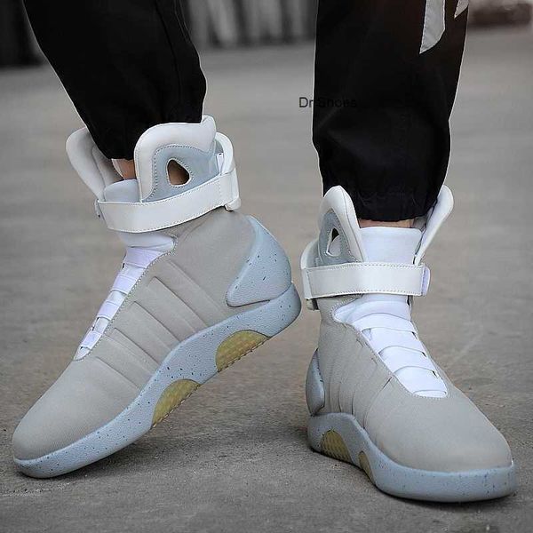 

rayzing men boots back to the future usb rechargeable led shoes for man and women fashion casual shoes glowing desert boots men 210826, Black