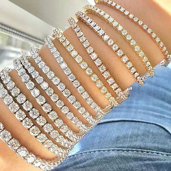 

wholesale 2mm 3mm 4mm tennis chain 925 sterling silver tennis chain bracelet cz bracelets women cubic zirconia jewelry