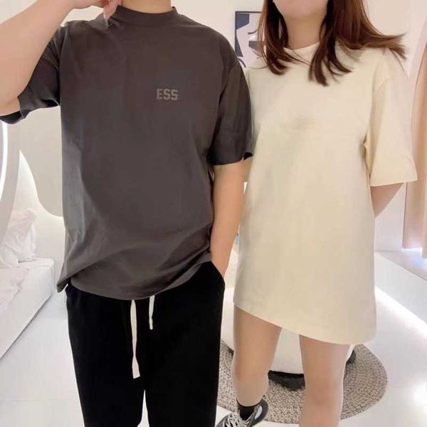 

23ss trendy mens t shirt fashion flocking letter printing tee round neck short sleeved shirt designer t shirt men women loose oversized t-sh, White;black