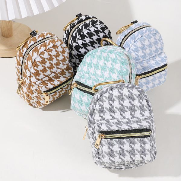 

latest new gift japanese style luxury mini lulu backpack coin purse small leather zipper keychain storage wallet for women