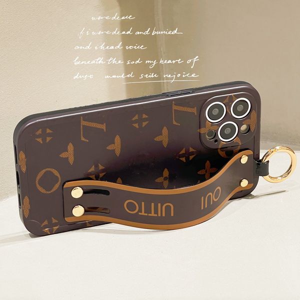 

Designer Wristband iphone for apple iPhone 15 14 Pro Max Case 13 12 11 13ProMax Cell Phone Cases Fashion Kictand TPU Mobile Cover, L1#
