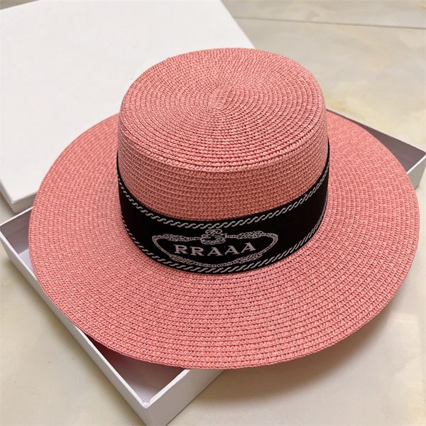 

Beach Straw Hat Bucket Hat For Women Designer Caps Hats Mens Baseball Cap Summer Outdoor Casquette Letter Big Brim Hats Fitted Wholesale, Pink