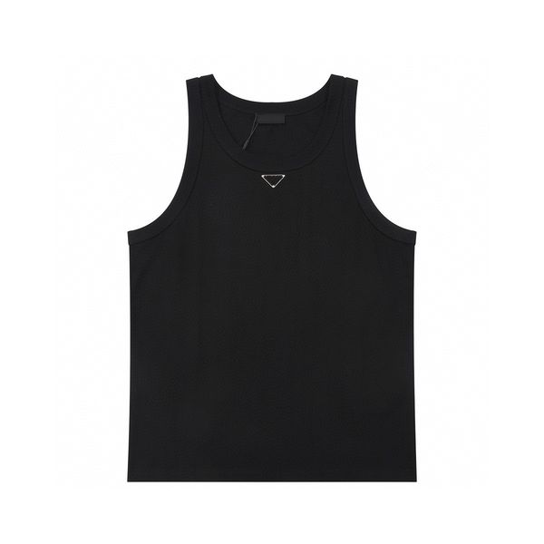 

mens designers t shirts sleeveless men luxury designers tshirt casual waistcoat chest triangle applique letter print hip hop streetwear t sh, White;black