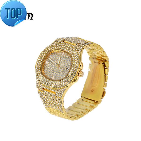

personality diamond star hip hop watch fashion large dial trendy men's watch, Black