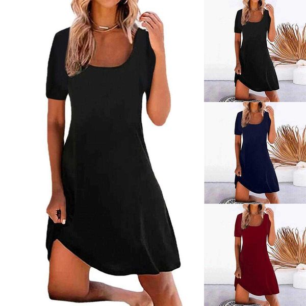 

spring and summer fashion solid color dress womens clothing, Black;gray