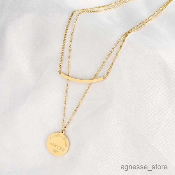 

pendant necklaces fashion jewelry necklaces for women no need to take off and wear smile double-layer necklace in bath chain r230615, Silver