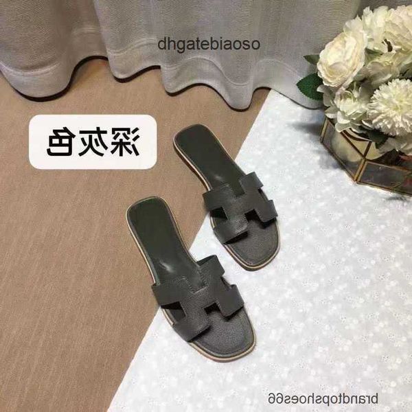 

hermz oran oasis girl leather sandal h shoes slippers 2023 sheepskin designer heel sandals women's beach summer flat 39xs