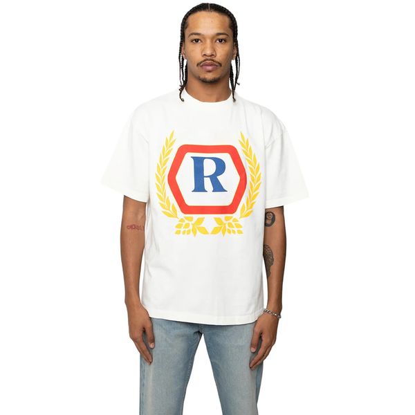 

23ss new woman men's t-shirts classic hopps tee vintage wheat ear letter printed short sleeve hawaii vacation casual summer fashion bre, White;black