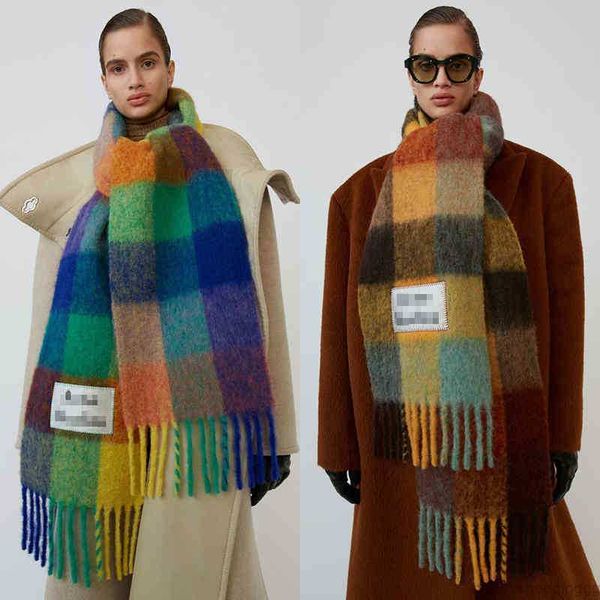 

new 2021 ac winter scarves for women shawls warm wraps lady pashmina pure blanket cashmere scarf neck headband hijabs stole a-4tuc6, Blue;gray