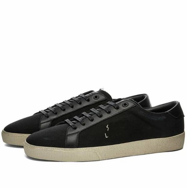 

elegant fashion low-court classic sl/06 sneakers shoes embroidered white black leather canvas platform trainers couple couple skateboard wal