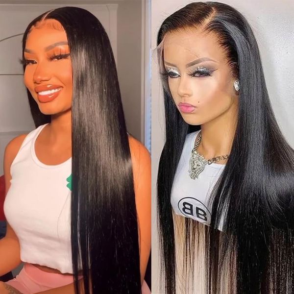 

hd lace frontal wig straight human hair wigs clearance brazilian 13x4 front natural, Black;brown
