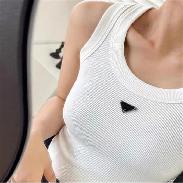 

summer women t shirts designer brand sport black white tank casual sleeveless backless tee shirts