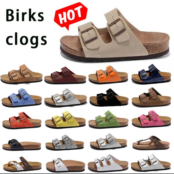 

designer birkston sandals sandal slide platform birks boston clogs men women slipper soft luxurys designer sandals suede leather strap shoes, Black