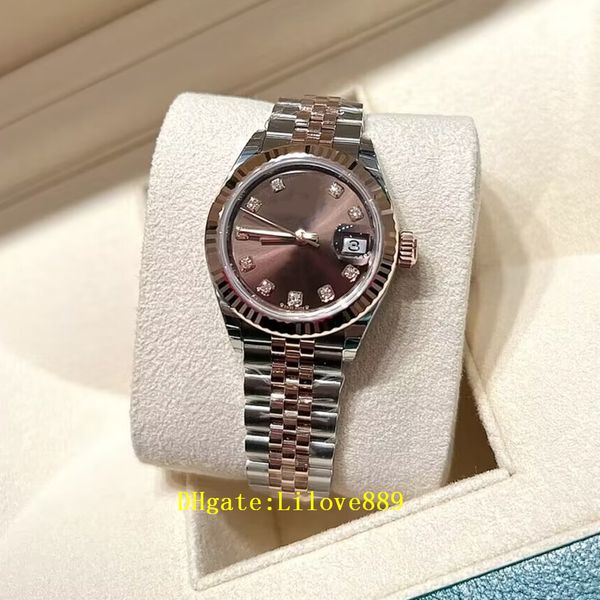 

dj factory women watch automatic 3235 mechanical watch men rose gold 36mm sapphire lady 126231 watches male ms wristwatches, Slivery;brown