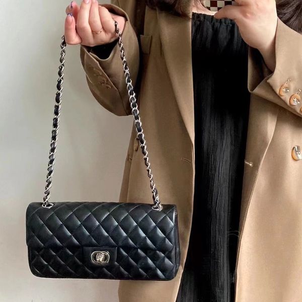 

branded women s bags luxury goods genuine leather rhombic lattice caviar metal chain flip cover shoulder bag single shoulder oblique straddl