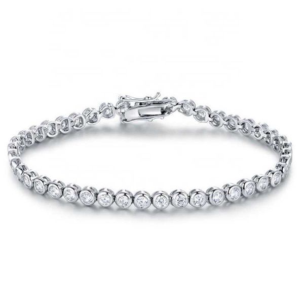 

925 sterling silver artificial cn diamond cubic zirconia tennis bracelet