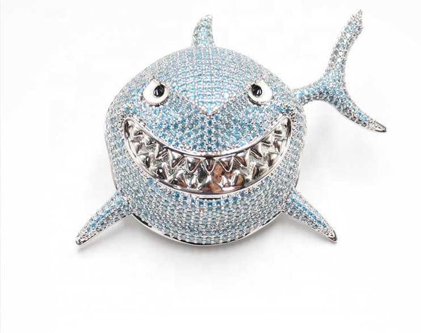 

wholesale pendant hip hop jewelry cubic shark pendant chain charm pendant for men fashion jewelry, Silver