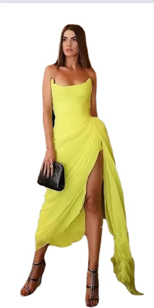 

black cocktail dresses yellow chiffon pleated evening saudi arabic women split formal party gowns plus size prom dress robe de soiree m55