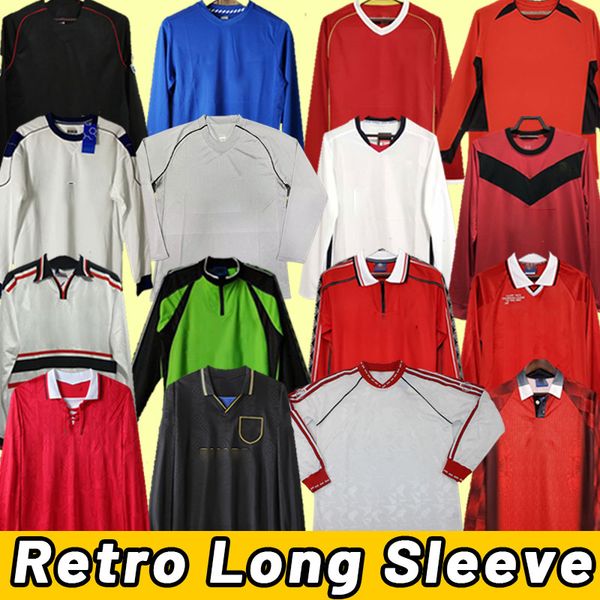 

long sleeve retro utd rooney soccer jerseys beckham ronaldo giggs scholes man 06 2006 07 2008 2009 2010 1998 99 1996 1994 2000 01 2002 04 20, Black;yellow