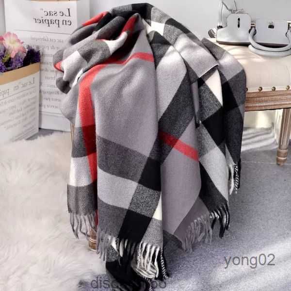 

designer cashmere scarf winter women and men long quality headband fashion classic printed check big plaid shawls2ph2pyyb, Blue;gray