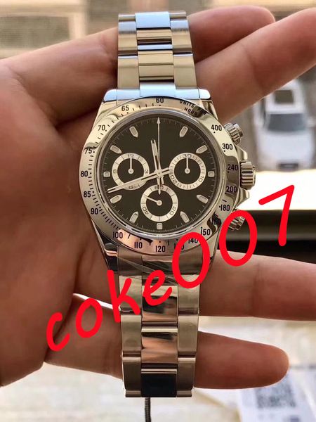 

men's watch ultra 40mm x 12.5mm cosmagometer 116520 black chronograph 904l steel watch cal.4130 7750 caliber mechanical automatic vinta, Slivery;brown