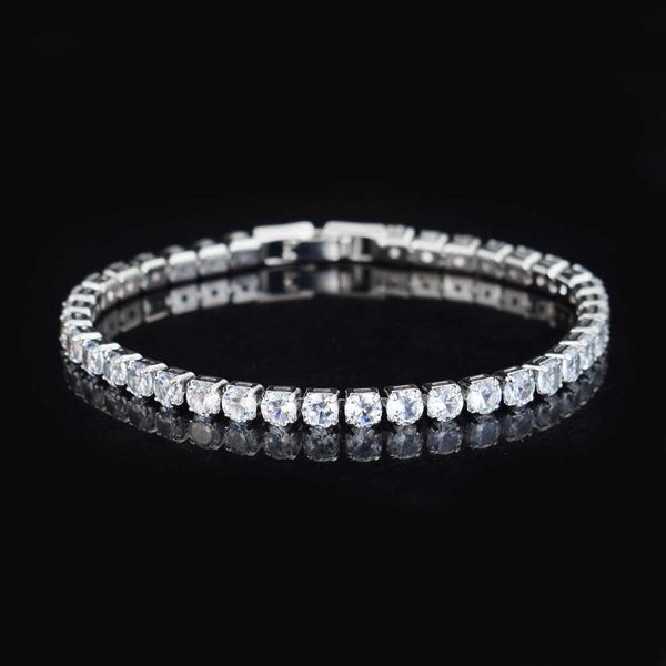 

cz bracelet 4mm tennis gold silver color cubic zirconia jewelry iced out chain crystal diamond for women