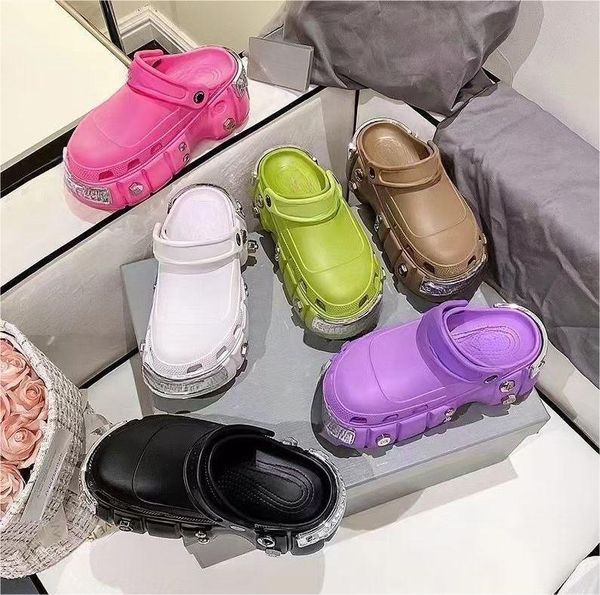 

women designer sandals mens summer beach slippers waterproof slides balck white pink blue womens nursing hospital outdoor shoes, Black