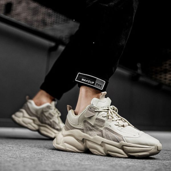 

breathable running shoes large sports shoes men's shoes, Black;white