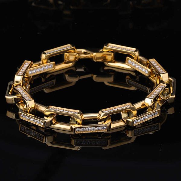 

10mm stainless steel 5a cz diamond bracelets designer stylish necklaces pvd real gold plated luxury jewelry set for men rapper, Silver