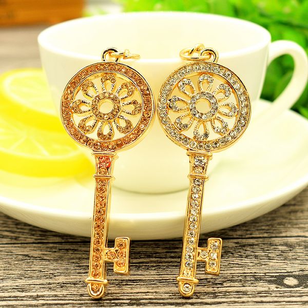 

bling bling key crystal keyring rhinestone keychain metal handbag pendant key rings for women accessories girl gift, Slivery;golden