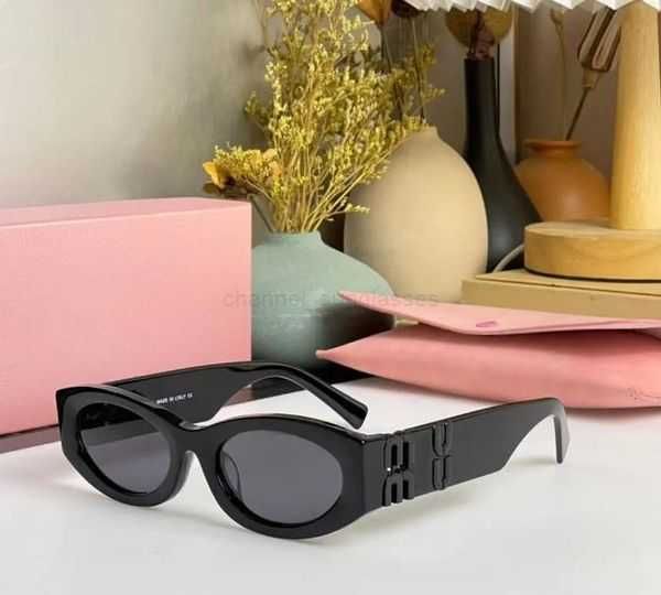

miu luxury sunglasses oval lenses uv400 radiation resistant personalized retro women's small frame glasses plate advanced high beauty 5, White;black