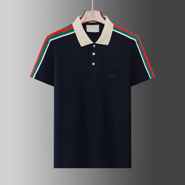

men designer polo shirt printing cotton summer polo t shirts embroidery short sleeves casual business work golf sports mens polos shirts, White;black