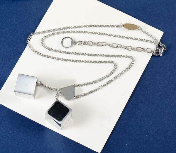 

new chain necklaces long pendants fashion chain stainless steel necklace women necklace jewelry gift, Silver