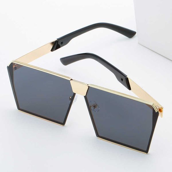 

fashion eye new protection square metal sunglasses men's and women's street shooting sunglasses, White;black