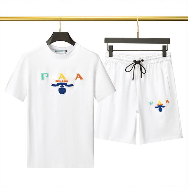 

tshirt polo fashion mens shorts style summer wear with beach short ummer men's shorts crew neck t-shirt men's tracksuits, Gray