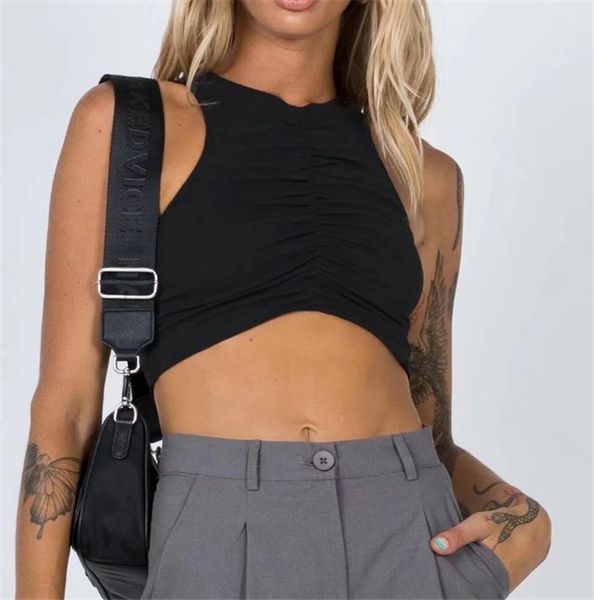 

womens tank crop slim tank stretchy vest with scooped hem, White