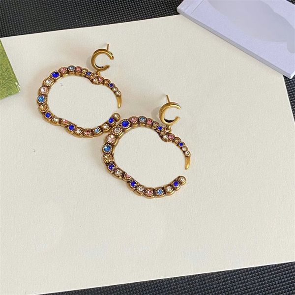 

rhinestone dangle designer earring for women retro earrings trendy drop jewlery gold plated ohrringe luxury colorful stud earrings formal bl, Silver