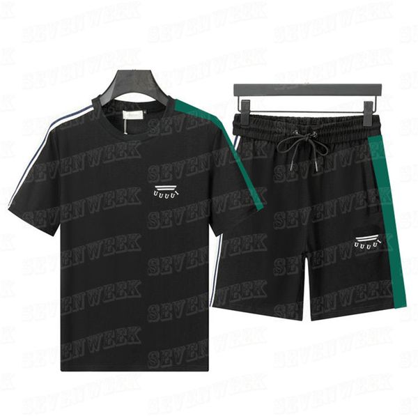 

men t shirt tees summer designer shorts mens sportswear casual suit hip hop streetwear loose tshirt short pants tracksuits, Black;brown