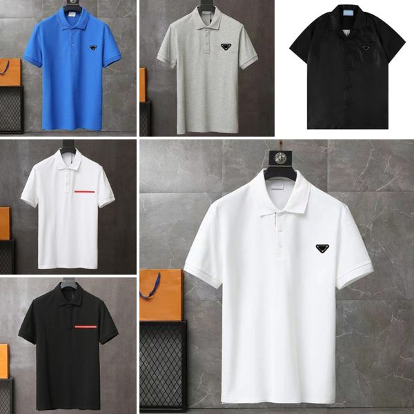 

summer fashion men's polo shirt advanced casual party t-shirt pure cotton comfortable trend print luxury, White;black