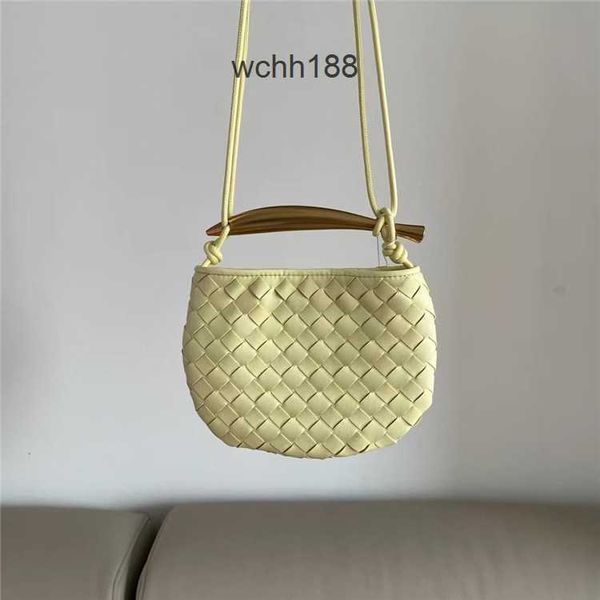 

leather evening bottegas bags designer 2023 bag venetass women's woven cow casual premium half sardine moon mini one shoulder messenger