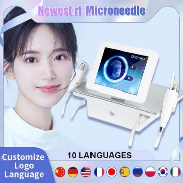 

white folding gold rf microneedling machine beauty microneedle roller reduce wrinkles tighten skin tender skin whiten rf beauty equipment