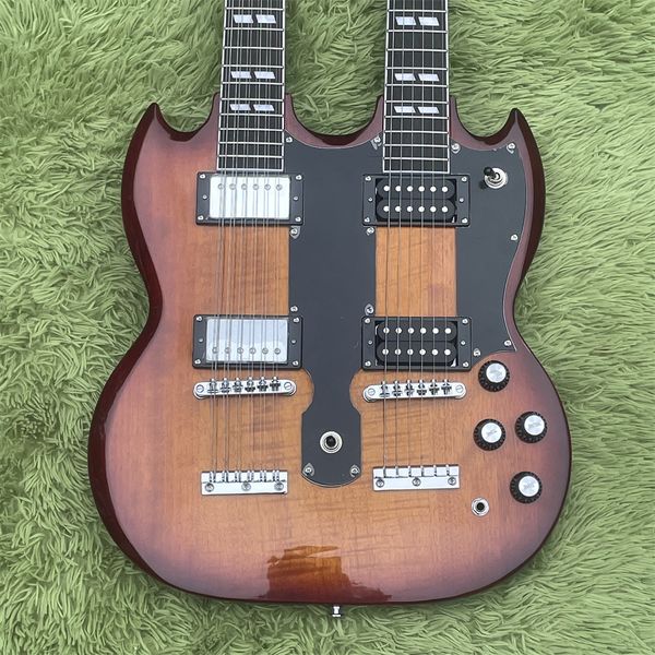 

bbt color doubleneck guitar with fast ing