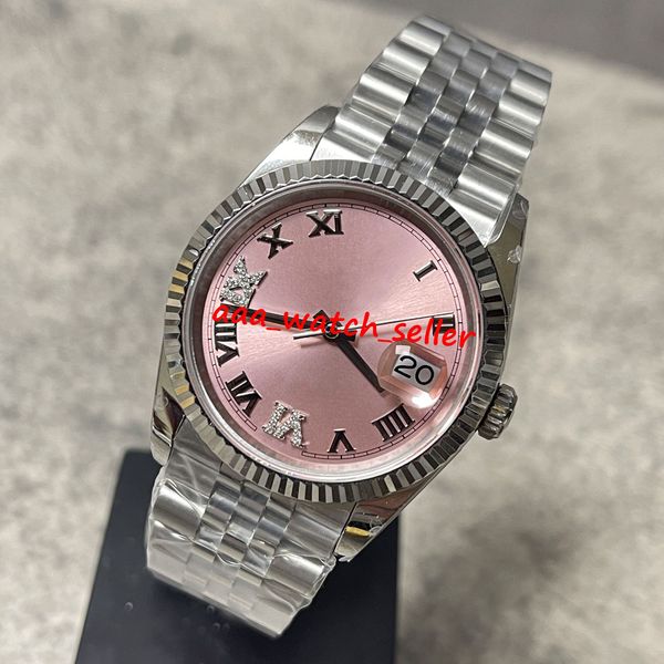 

9 colors bp factory luxury mens watches classical 36mm dj2 126234 fluted bezel wimbledon dial 2 end links jubilee bracelet automatic movemen, Slivery;brown